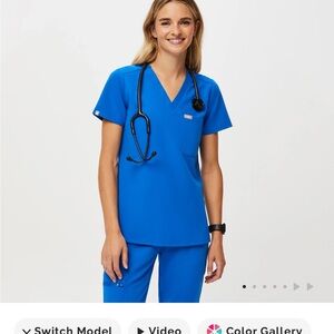Figs Royal Blue Women's Catarina Scrub Top
